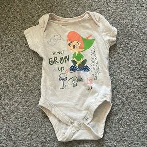 Disney baby Peter Pan Never Grow Up Onesie 0-3 mo